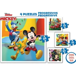 Educa Borrás - Pack 4 puzzles progresivos Mickey and Friends