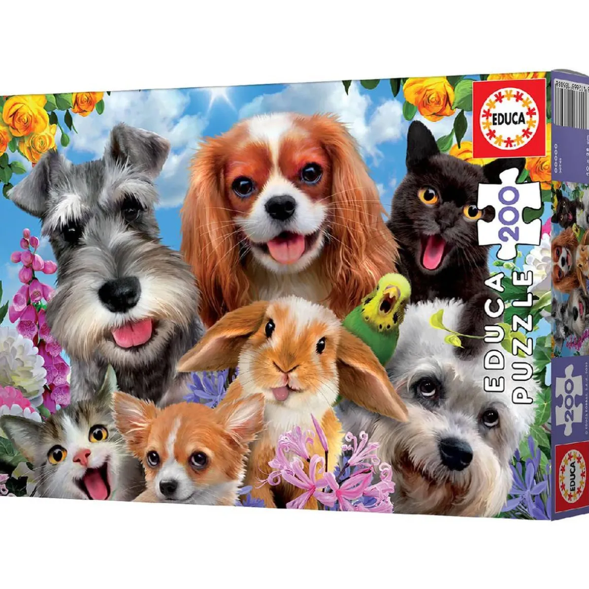 Educa Borrás - Selfie de mascotas - Puzzle 200 piezas