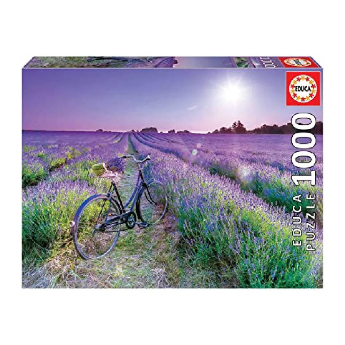 Educa Borrás - Bicicleta en campo de lavanda - Puzzle 1000 piezas