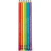 Energía - Juego de 6 lápices HB arco iris con frases inspiracionales y goma en la base ㅤ