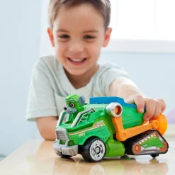 Energía - Patrulla Canina - Camión de reciclaje de juguete con figura de acción Rocky, luces y sonidos ㅤ