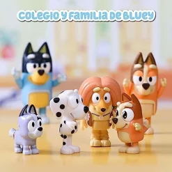 Famosa - Bluey - Pack Figuras Familia y Compañeros de Colección Serie Dibujos Infantil ㅤ