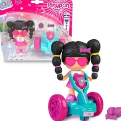 Famosa - Set de Juguete: Mini Figura Pop&Swap con Vehículo y Accesorios Flúor