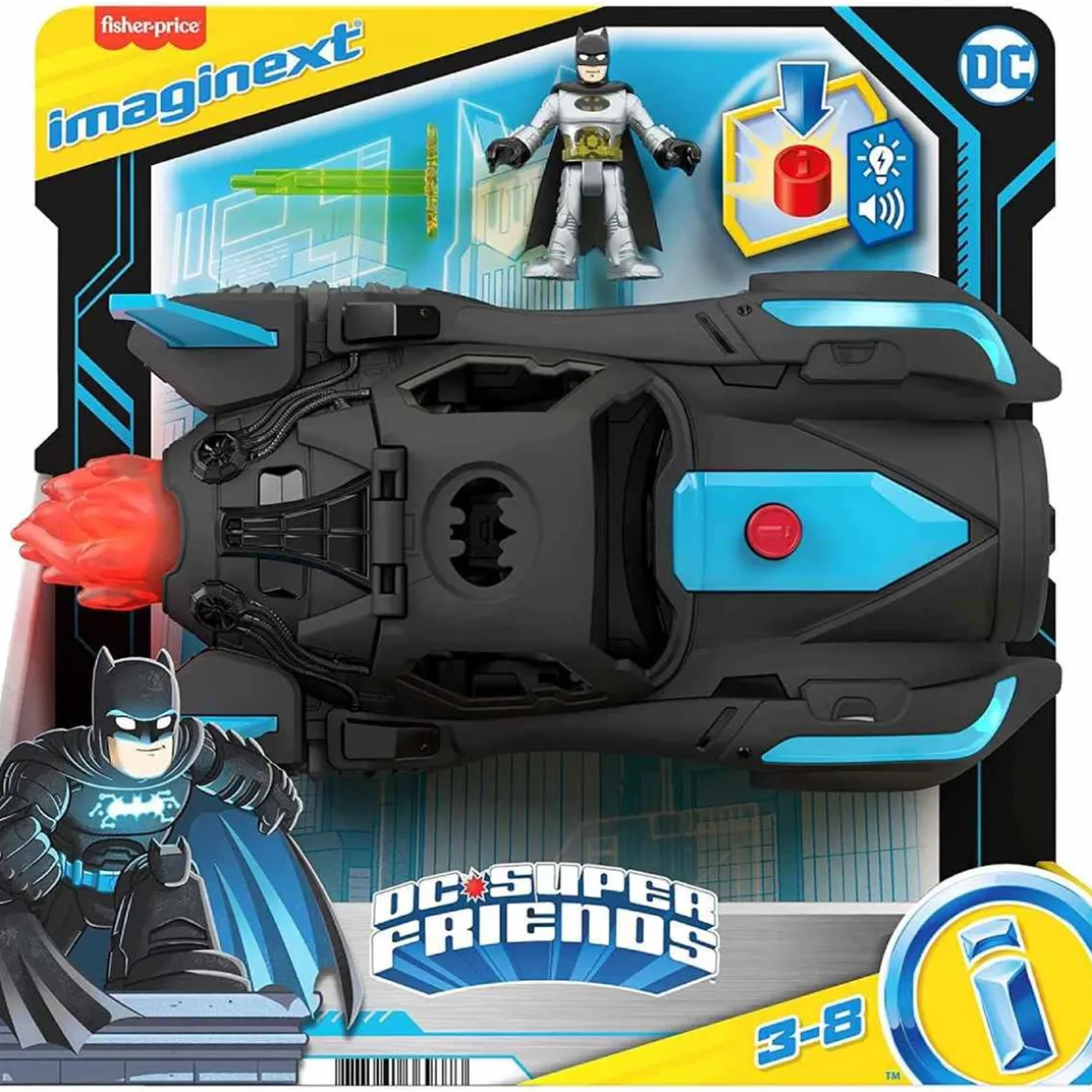 Fisher Price - Imaginext - Batmóvil Power Reveal con figura de Batman