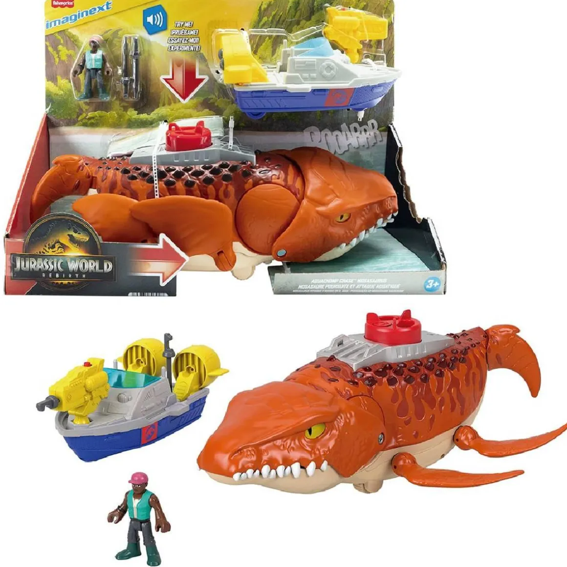 Fisher Price Imaginext - Jurassic World - Caza y Atrapa al Mosasaurus