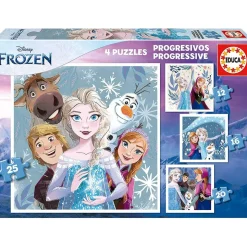 Frozen - Set de puzzles infantiles progresivos con imágenes de Frozen, 12 a 25 piezas ㅤ