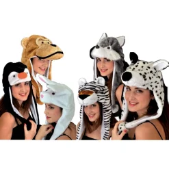 Gorro peluche animal con pompones (varios modelos)