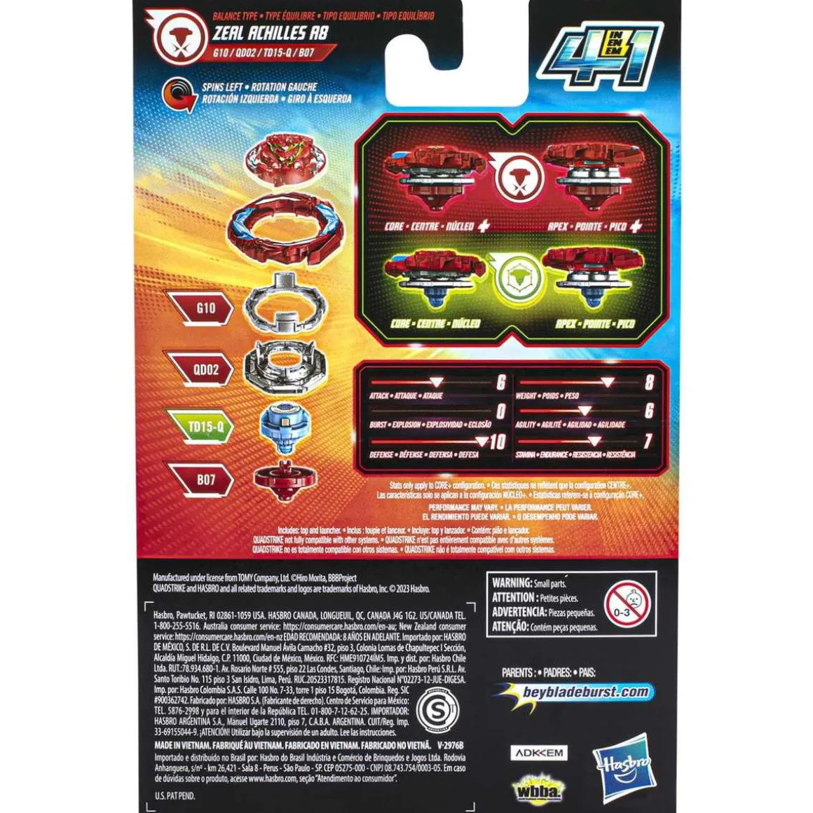 Hasbro - Beyblade - Beyblade Quad Strike: juego y batalla de trompos surtidos (Varios modelos) ㅤ