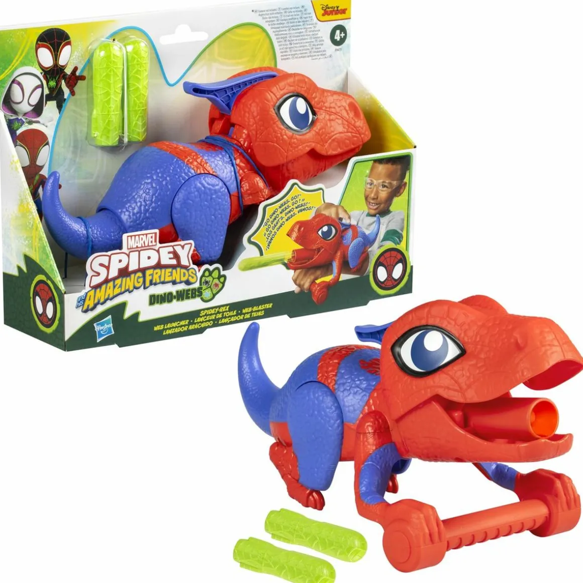Hasbro - Marvel Spidey and His Amazing Friends - Dino-Webs Lanzador arácnido