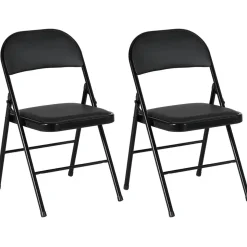Homcom - 2 sillas plegables Negro