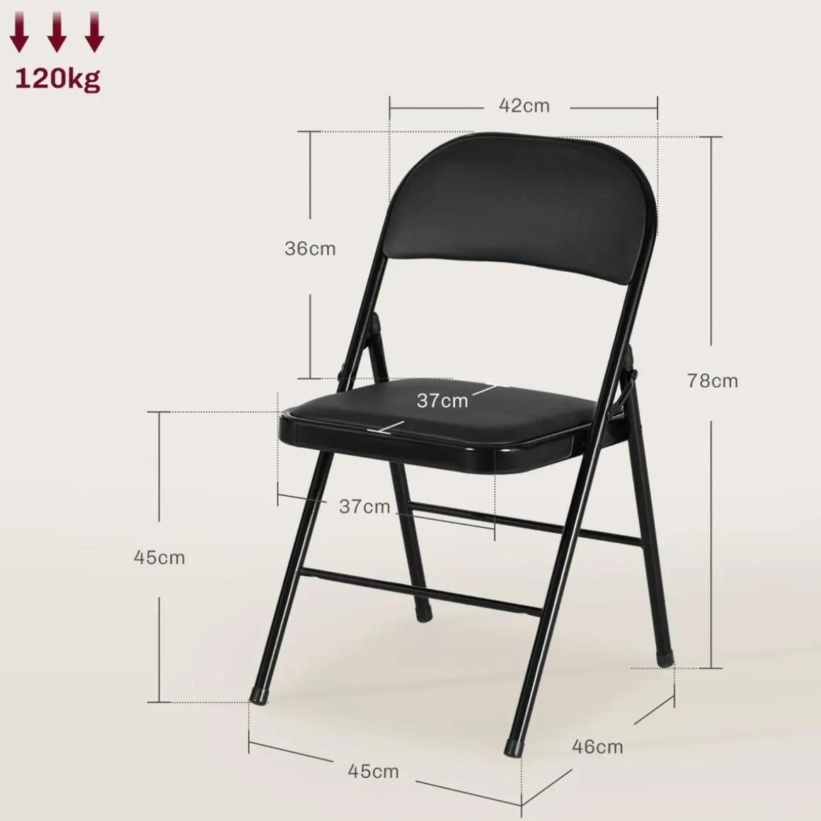 Homcom - 2 sillas plegables Negro