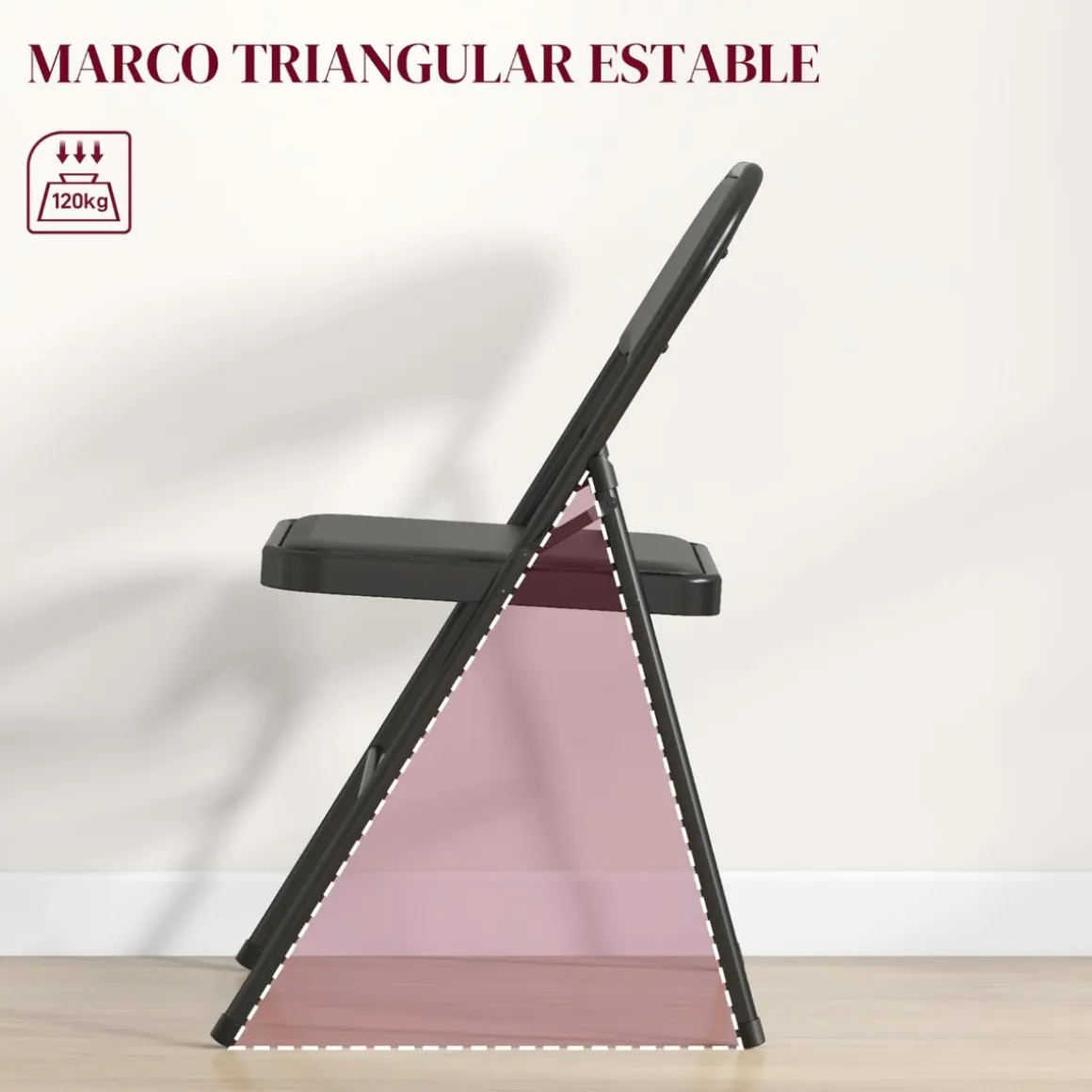 Homcom - 2 sillas plegables Negro