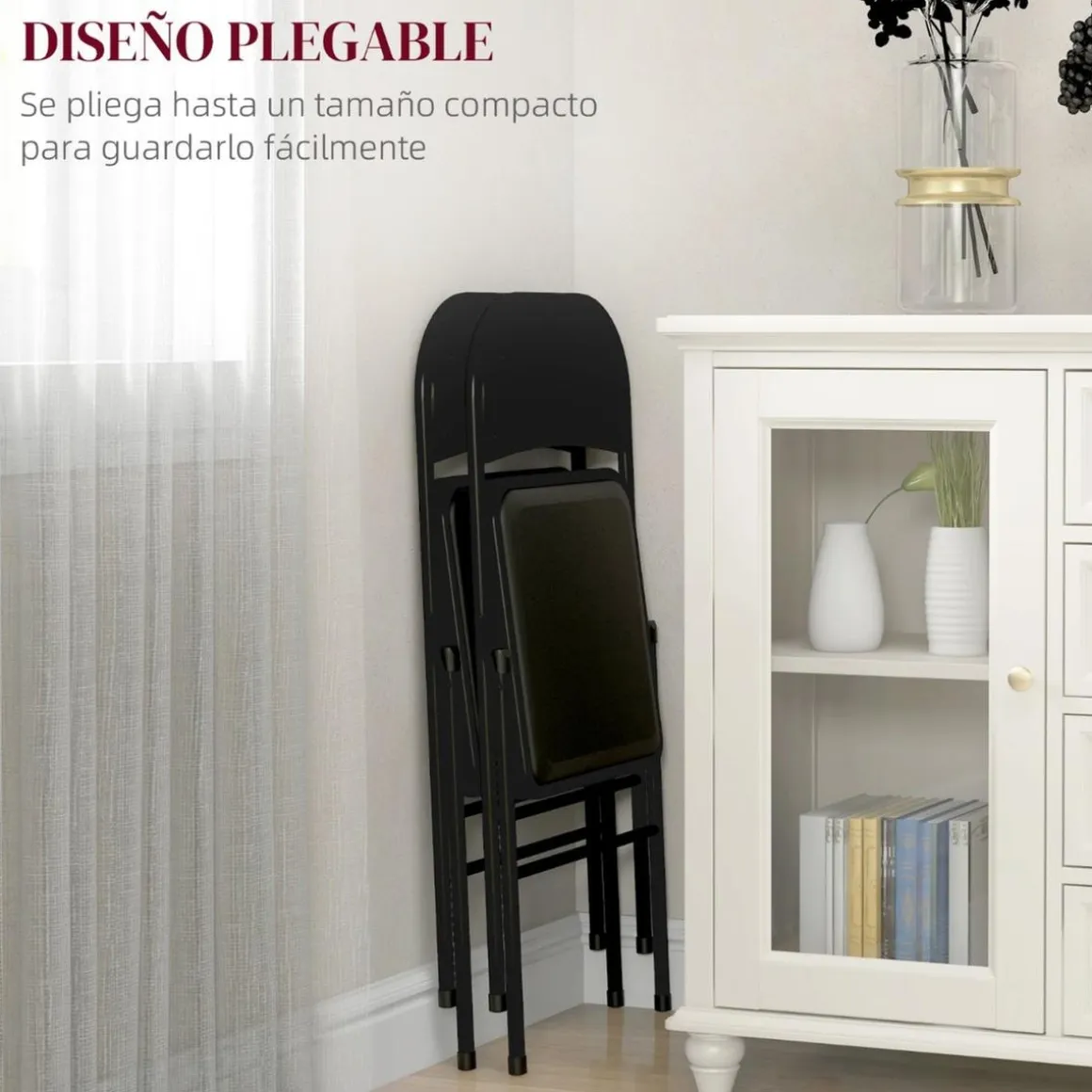 Homcom - 2 sillas plegables Negro
