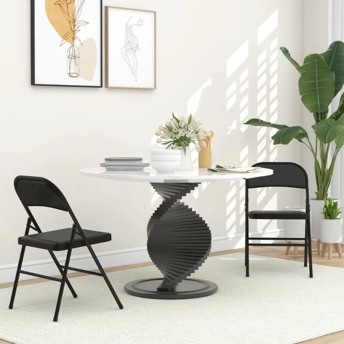 Homcom - 2 sillas plegables Negro