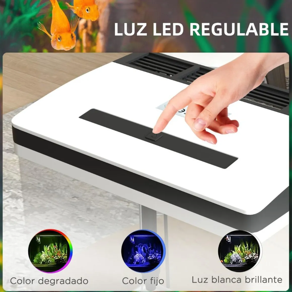 Homcom - Acuario 13L con filtro e iluminación