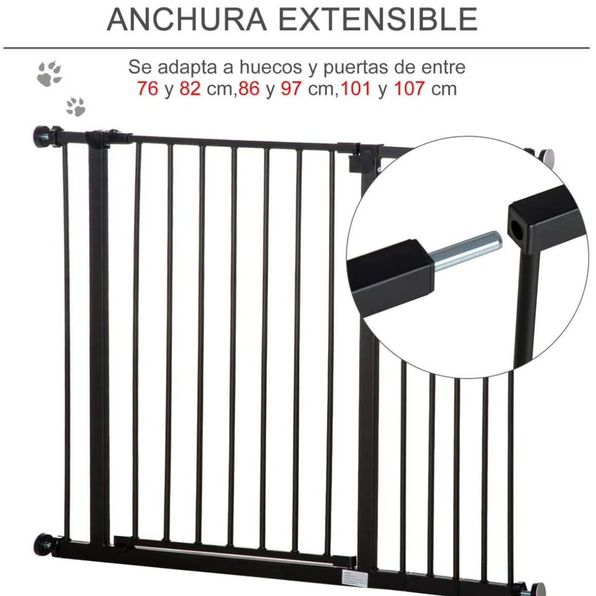 Homcom - Barrera seguridad para mascotas