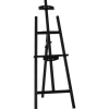 Homcom - Caballete de madera con trípode Negro