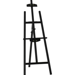 Homcom - Caballete de madera con trípode Negro