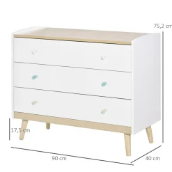 Homcom - Cajonera infantil con 3 cajones