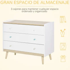 Homcom - Cajonera infantil con 3 cajones