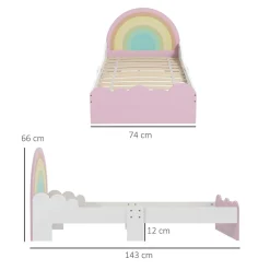Homcom - Cama infantil arcoíris Rosa