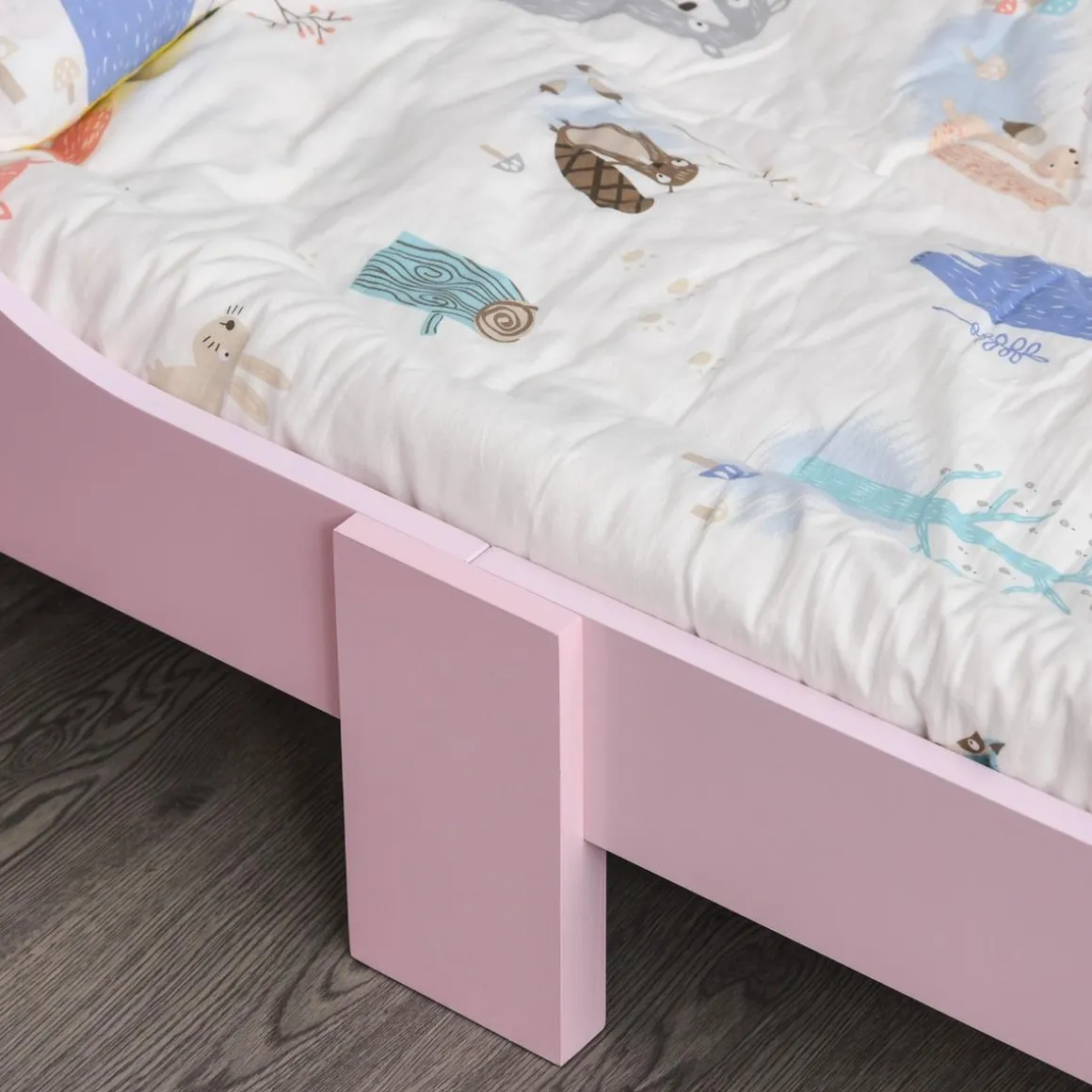 Homcom - Cama infantil Madera Rosa