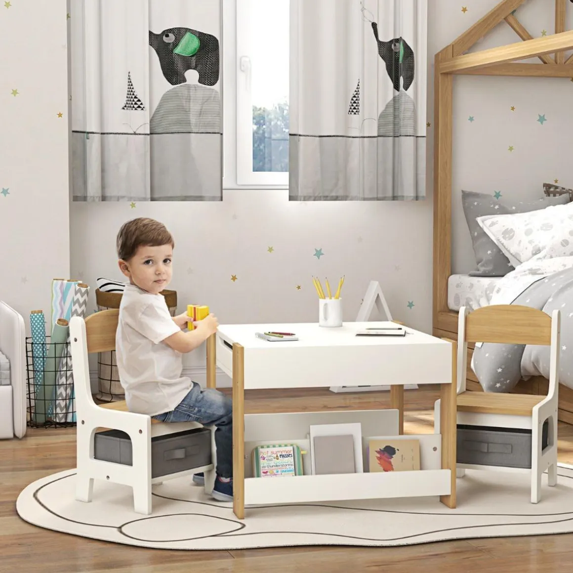 Homcom - Conjunto de Mesa con Sillas