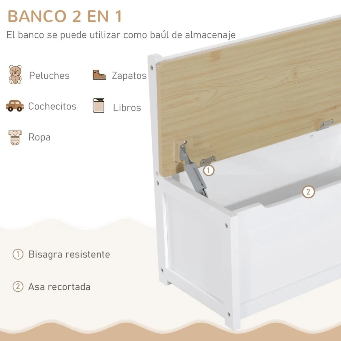 Homcom - Conjunto Mesa + Banco + 2 sillas infantiles Madera