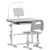 Homcom - Conjunto Pupitre reclinable + Silla Gris