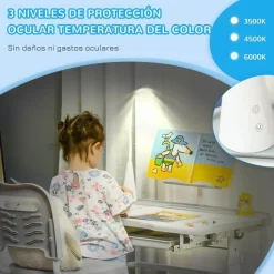 Homcom - Conjunto Pupitre reclinable + Silla Gris