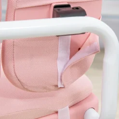 Homcom - Escritorio con estante y silla ajustable Rosa y Blanco