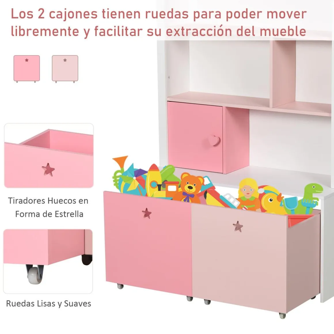 Homcom - Estantería de madera infantil