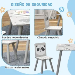 Homcom - Mesa con 2 sillas Panda