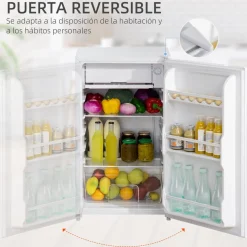 Homcom - Mini Nevera Blanca con Congelador 91L