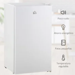 Homcom - Mini Nevera Blanca con Congelador 91L