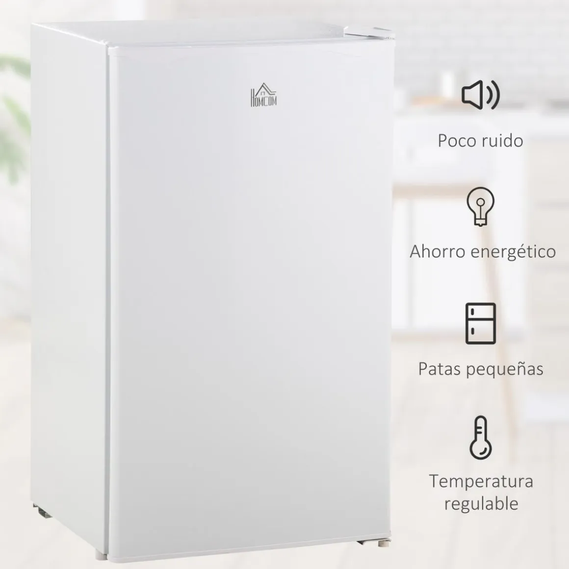 Homcom - Mini Nevera Blanca con Congelador 91L