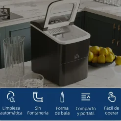 Homcom - Máquina Hielo Negro 90W