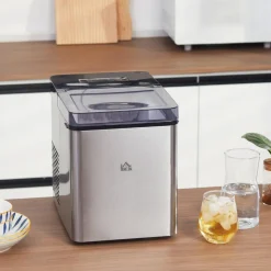 Homcom - Máquina Hielo Plateada 105W