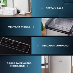 Homcom - Máquina Hielo Plateada 105W
