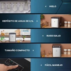 Homcom - Máquina Hielo Plateada 105W