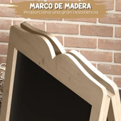 Homcom - Pizarra caballete doble con tizas y plantillas