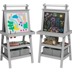 Homcom - Pizarra doble cara con caballete