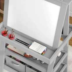 Homcom - Pizarra doble cara con caballete