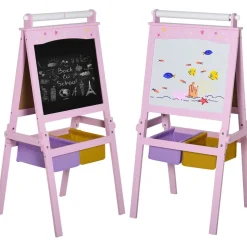 Homcom - Pizarra infantil 3 en 1 con caballete