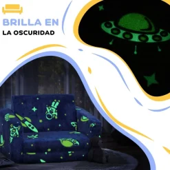 Homcom - Sillón infantil Azul brilla en la oscuridad