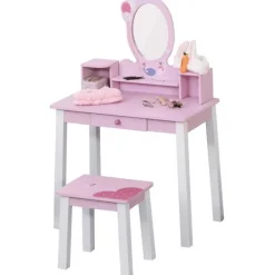 Homcom - Tocador Infantil con Taburete y Espejo HomCom
