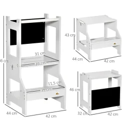 Homcom - Torre aprendizaje 2 en 1 madera Gris