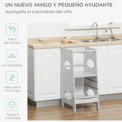 Homcom - Torre de aprendizaje madera Gris