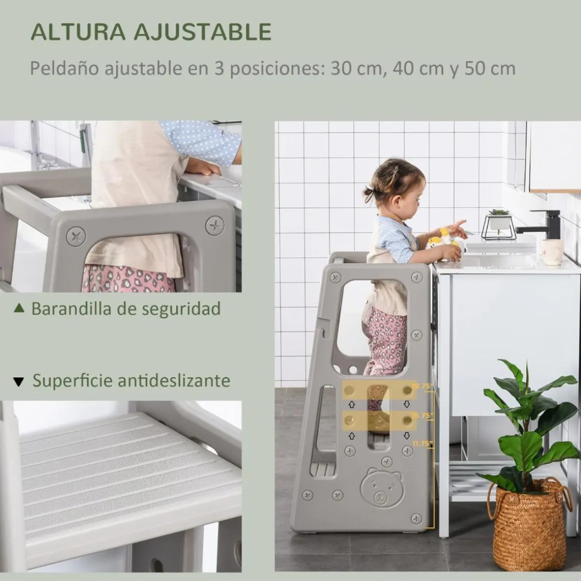 Homcom - Torre de aprendizaje Gris