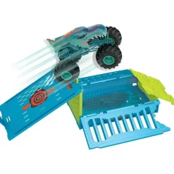 Hot Wheels - Vehículo Hot Wheels Monster Truck 1:24 con jaula de choque gigante